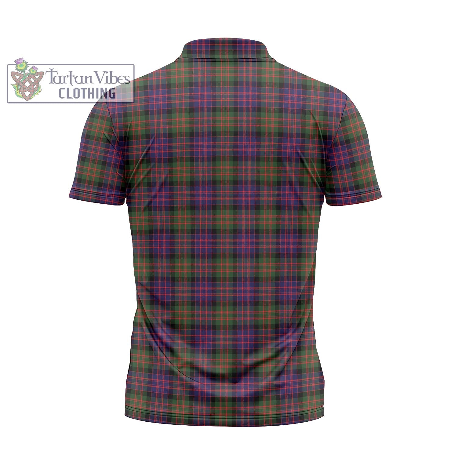 Tartan Vibes Clothing MacDonald Modern Tartan Zipper Polo Shirt with Family Crest