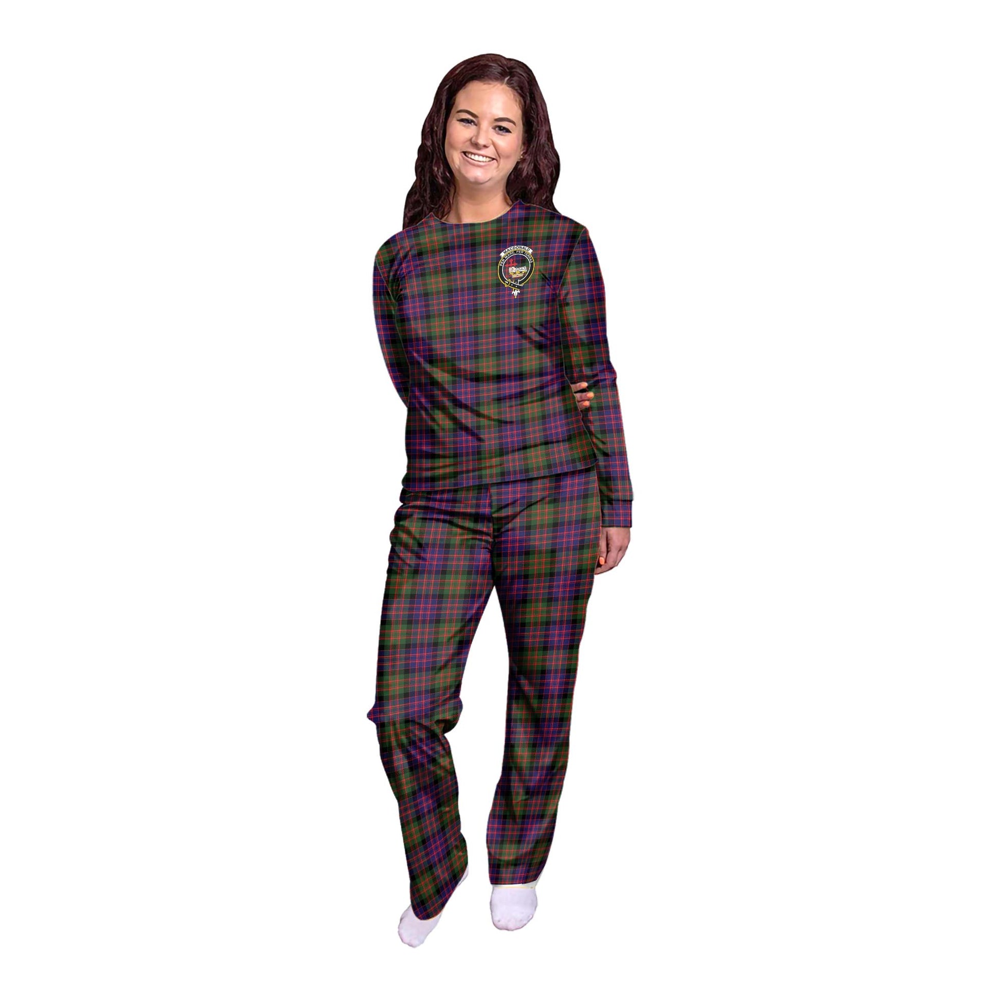 MacDonald Modern Tartan Pajamas Family Set with Family Crest - Tartanvibesclothing