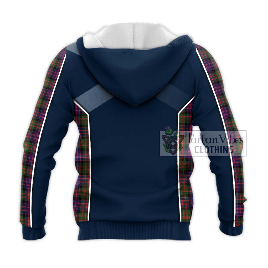 MacDonald Modern Tartan Knitted Hoodie with Family Crest and Lion Rampant Vibes Sport Style - Tartan Vibes Clothing