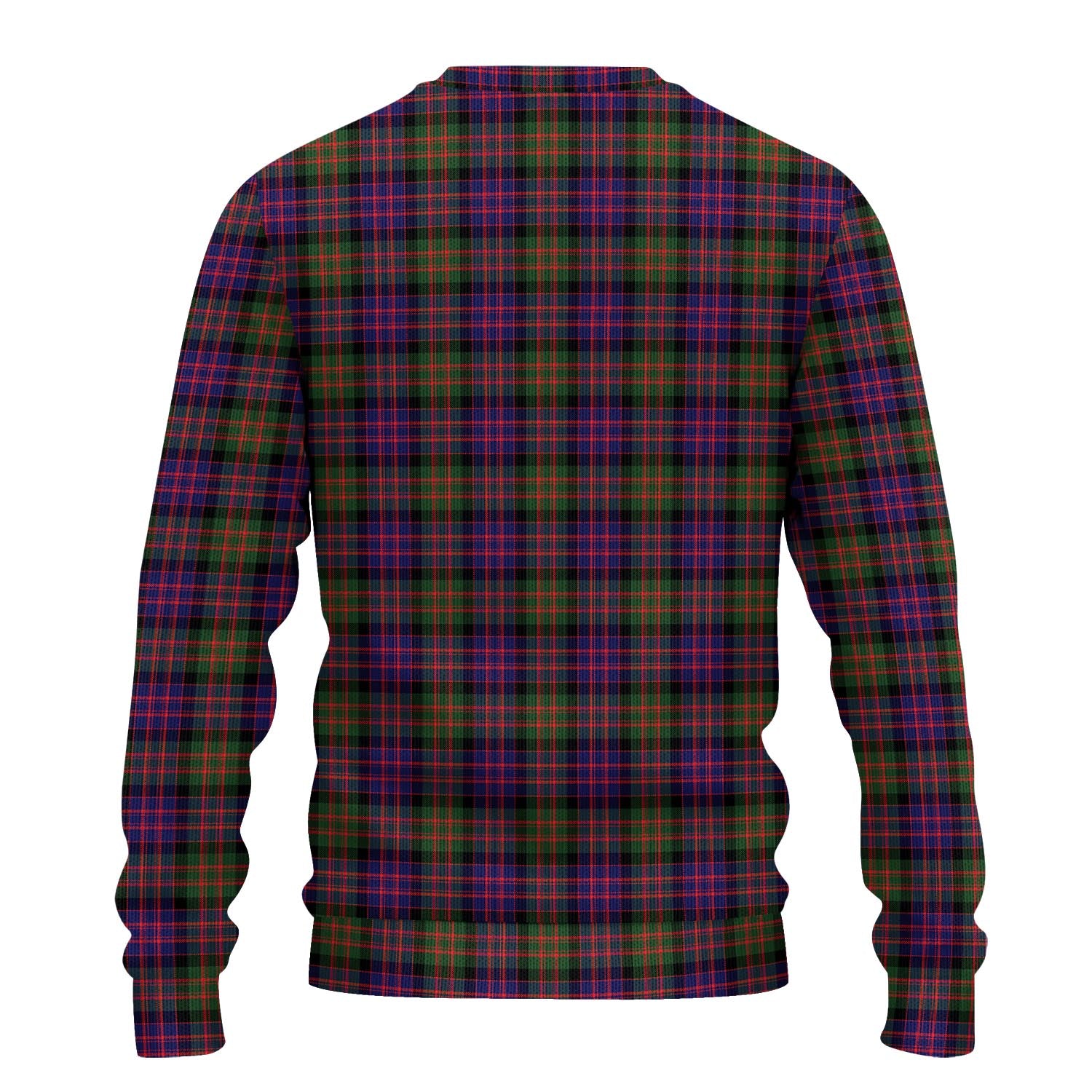 MacDonald Modern Tartan Knitted Sweater with Family Crest - Tartanvibesclothing