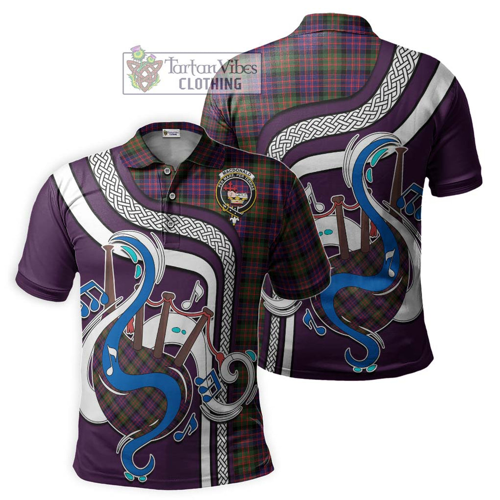 Tartan Vibes Clothing MacDonald Modern Tartan Polo Shirt with Epic Bagpipe Style