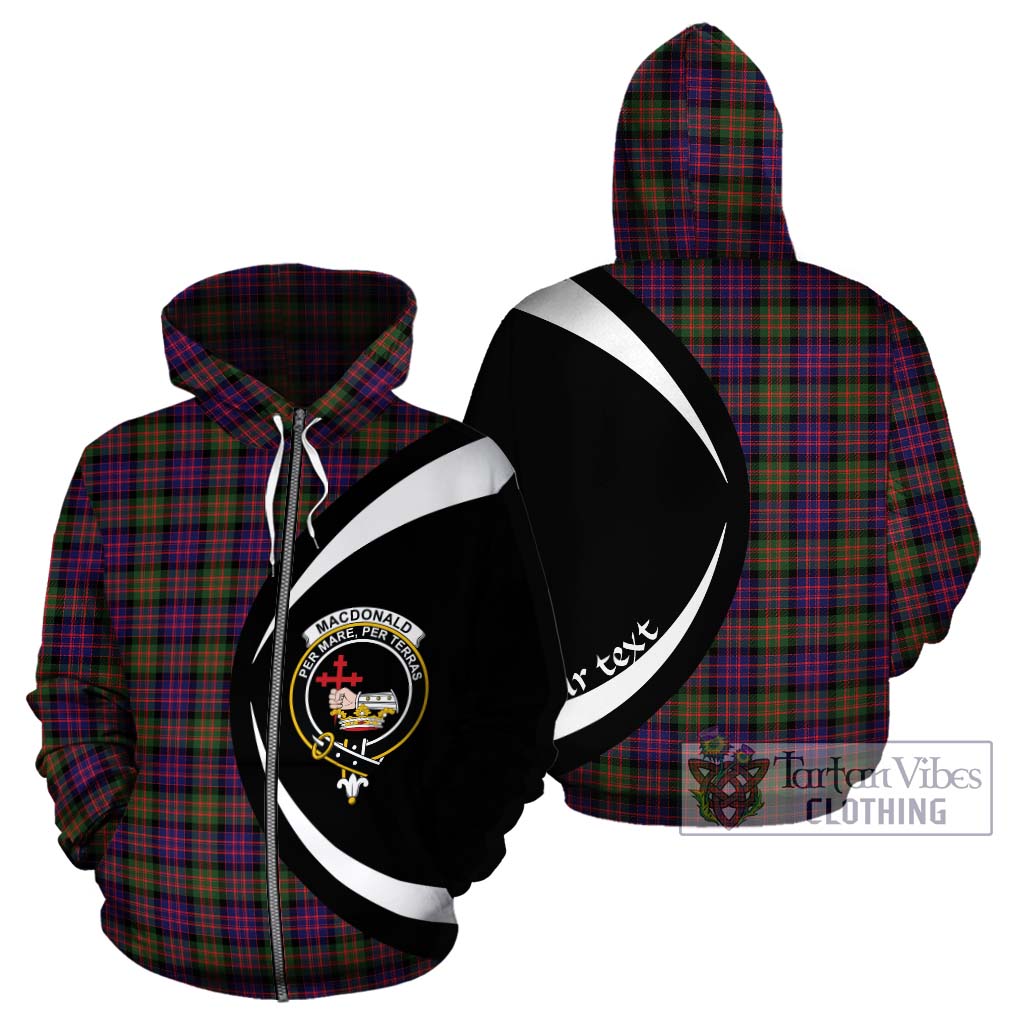 Tartan Vibes Clothing MacDonald Modern Tartan Hoodie with Family Crest Circle Style