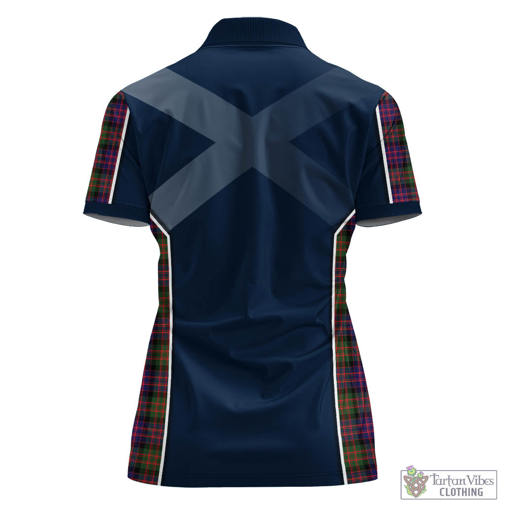 Tartan Vibes Clothing MacDonald Modern Tartan Women's Polo Shirt with Family Crest and Scottish Thistle Vibes Sport Style