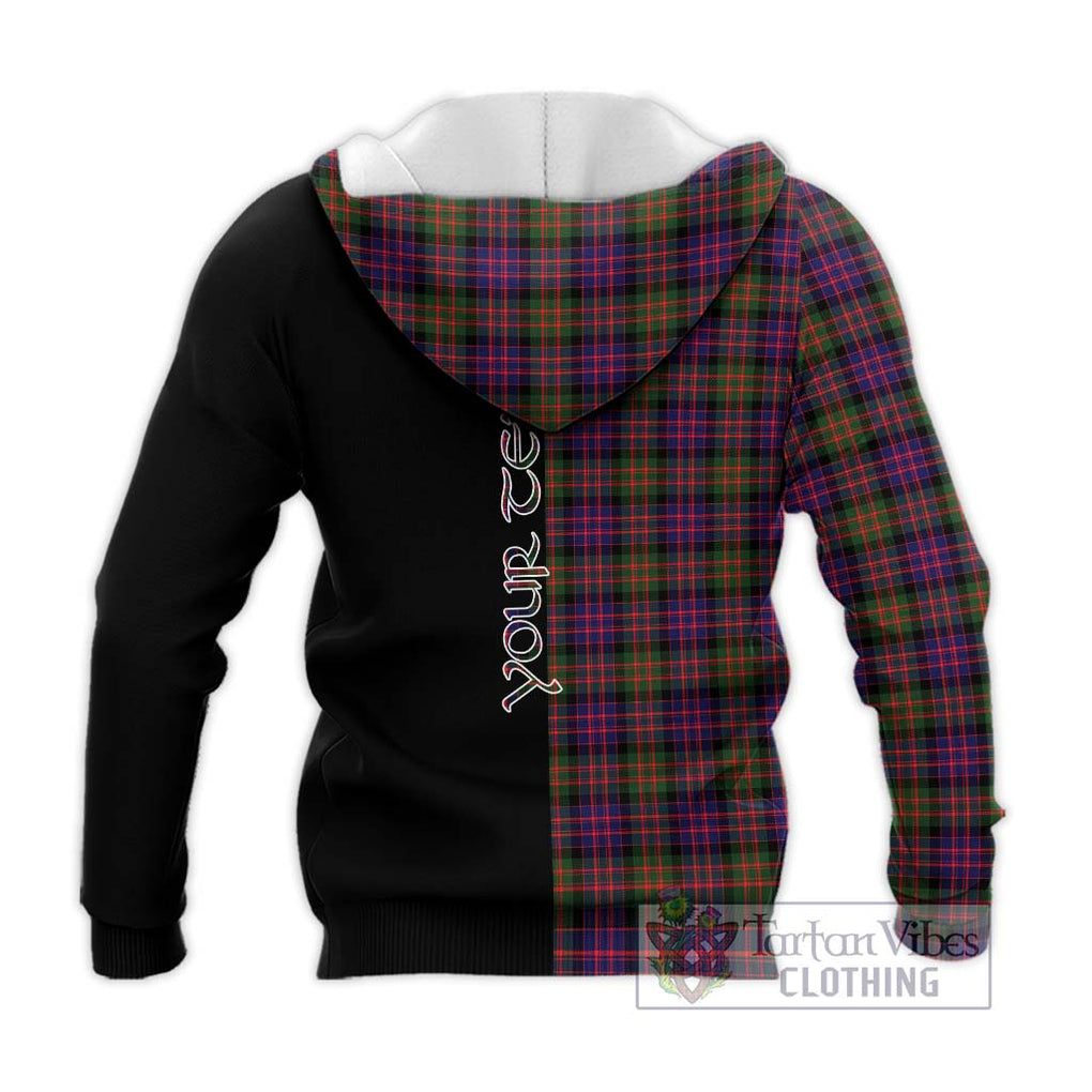 MacDonald Modern Tartan Knitted Hoodie with Family Crest and Half Of Me Style - Tartanvibesclothing Shop