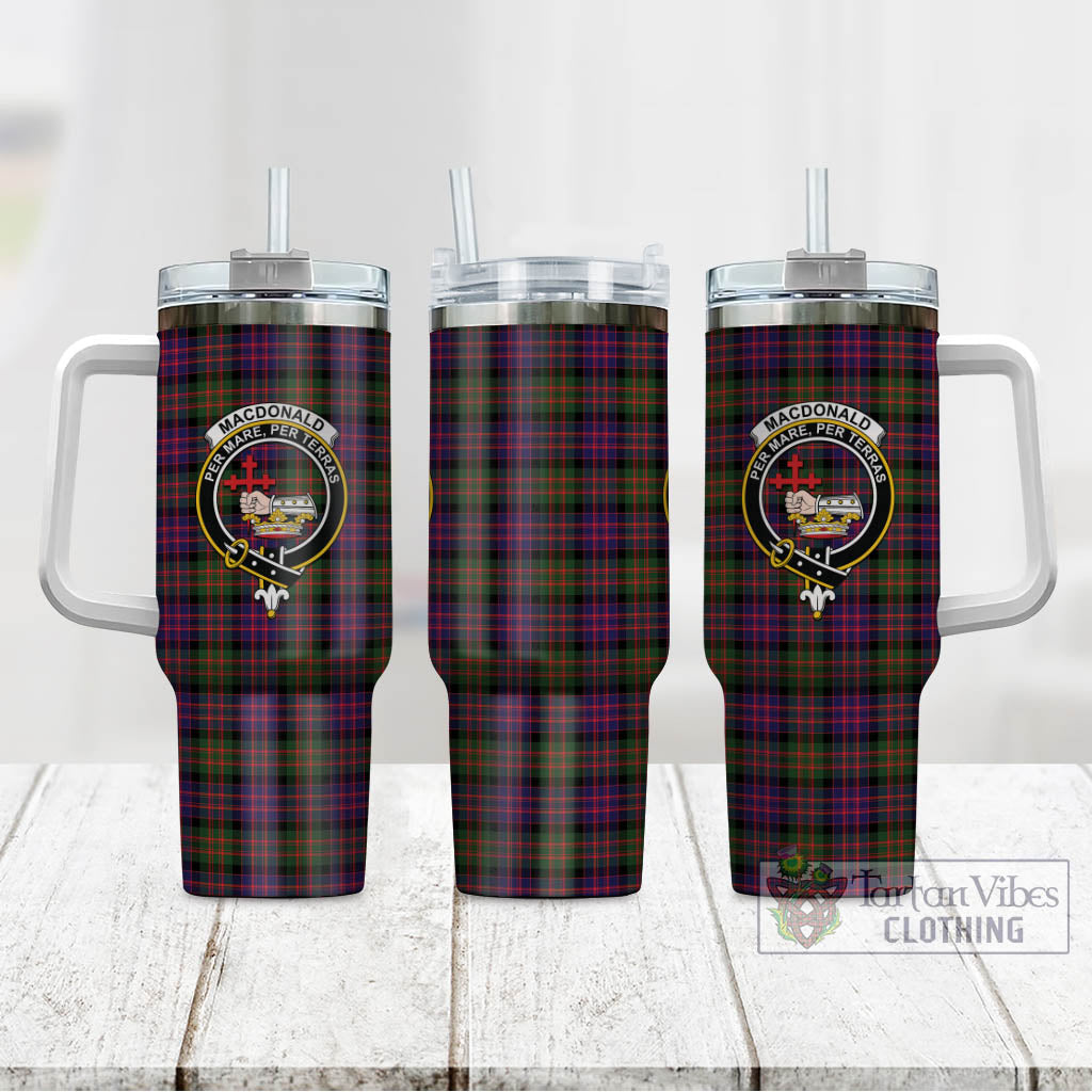 Tartan Vibes Clothing MacDonald Modern Tartan and Family Crest Tumbler with Handle