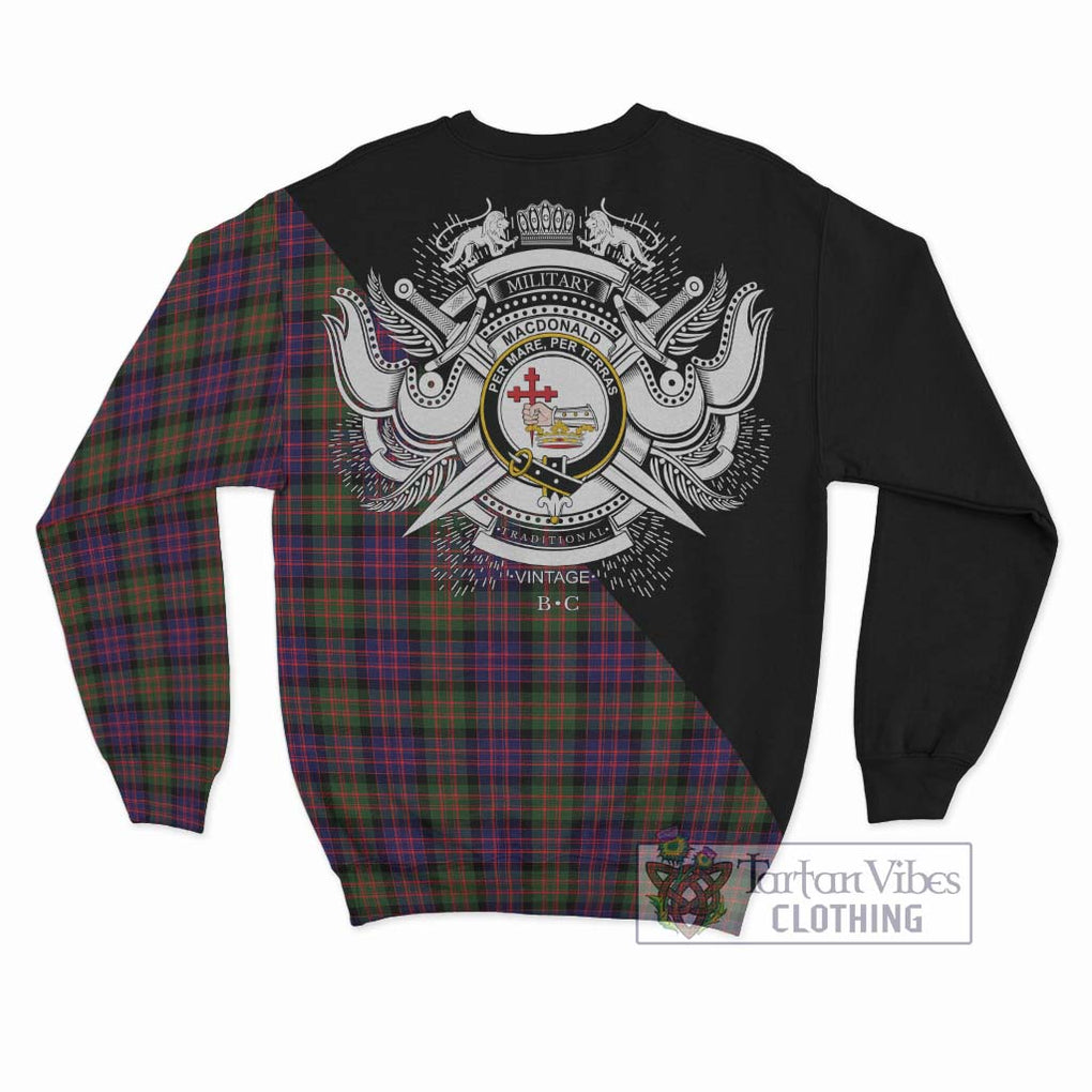 MacDonald Modern Tartan Sweatshirt with Family Crest and Military Logo Style - Tartanvibesclothing Shop