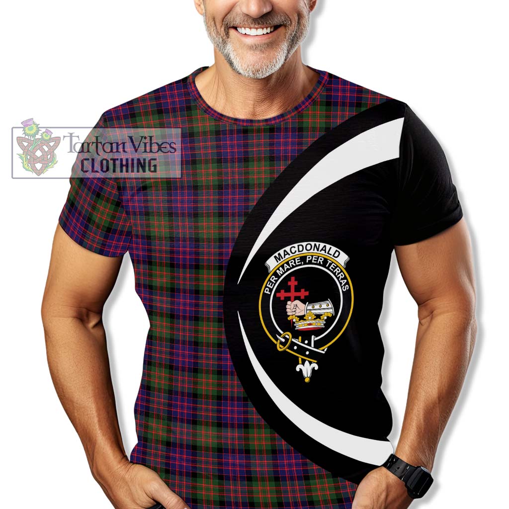 Tartan Vibes Clothing MacDonald Modern Tartan T-Shirt with Family Crest Circle Style