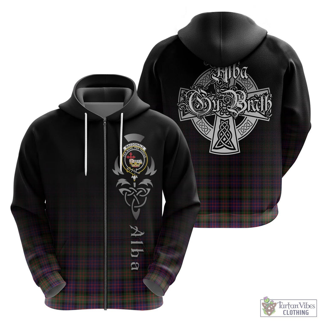 Tartan Vibes Clothing MacDonald Modern Tartan Hoodie Featuring Alba Gu Brath Family Crest Celtic Inspired