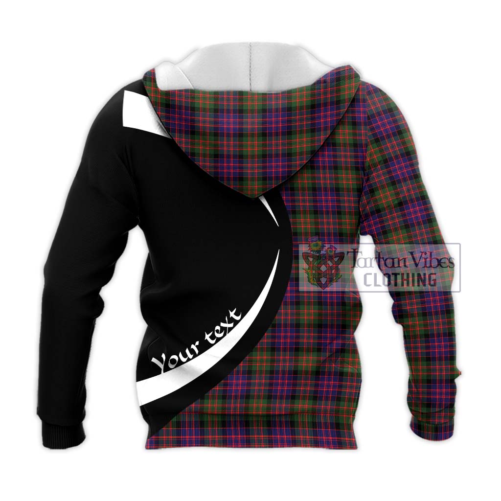 MacDonald Modern Tartan Knitted Hoodie with Family Crest Circle Style - Tartan Vibes Clothing