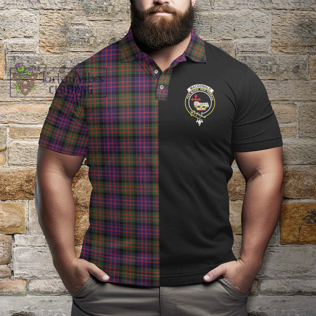 MacDonald Modern Tartan Polo Shirt with Family Crest and Half Of Me Style - Tartanvibesclothing Shop