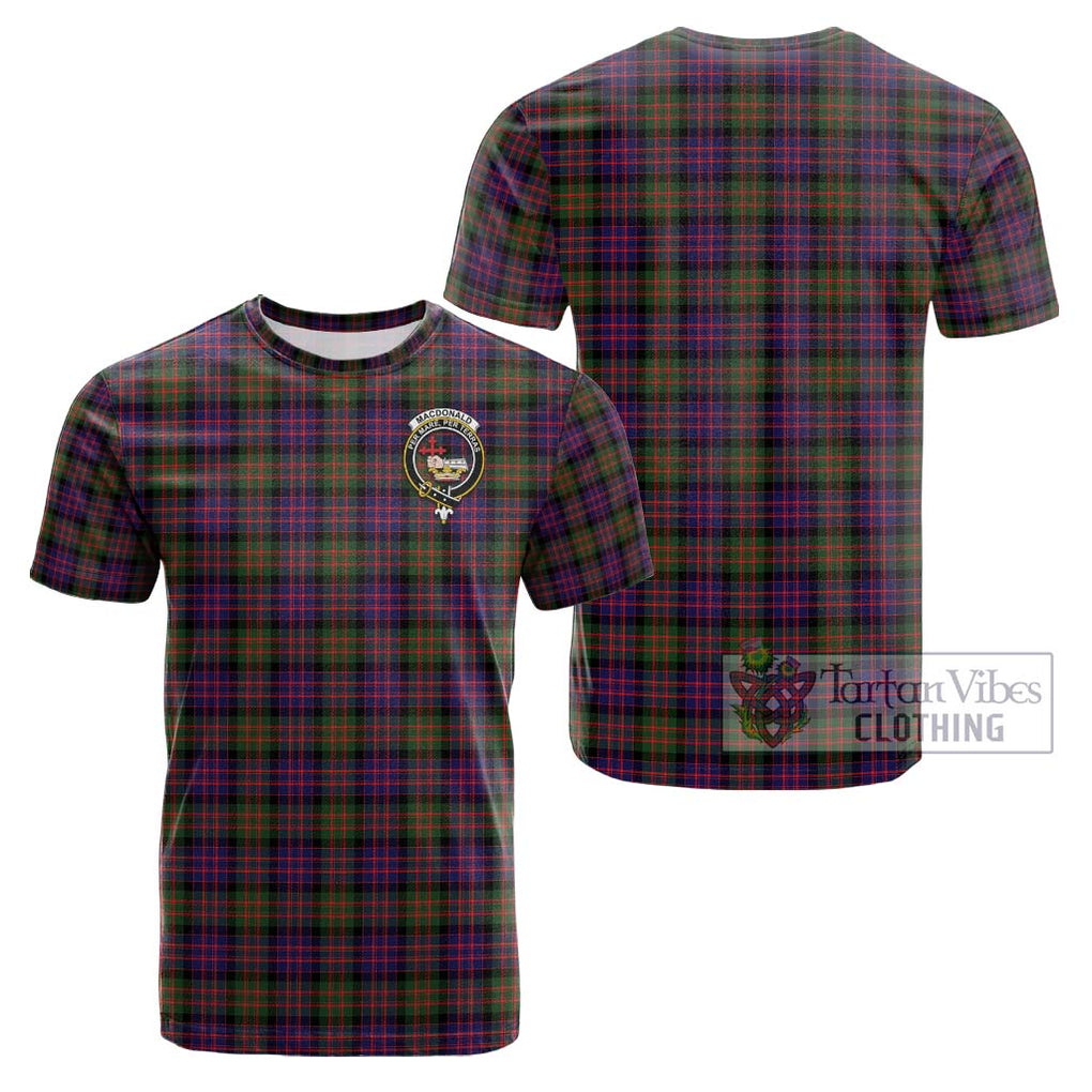 MacDonald Modern Tartan Cotton T-Shirt with Family Crest Kid's Shirt - Tartanvibesclothing Shop