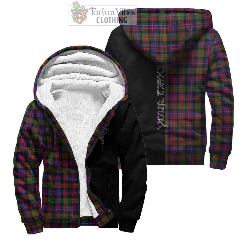 MacDonald Modern Tartan Sherpa Hoodie with Family Crest and Half Of Me Style Unisex - Tartanvibesclothing Shop