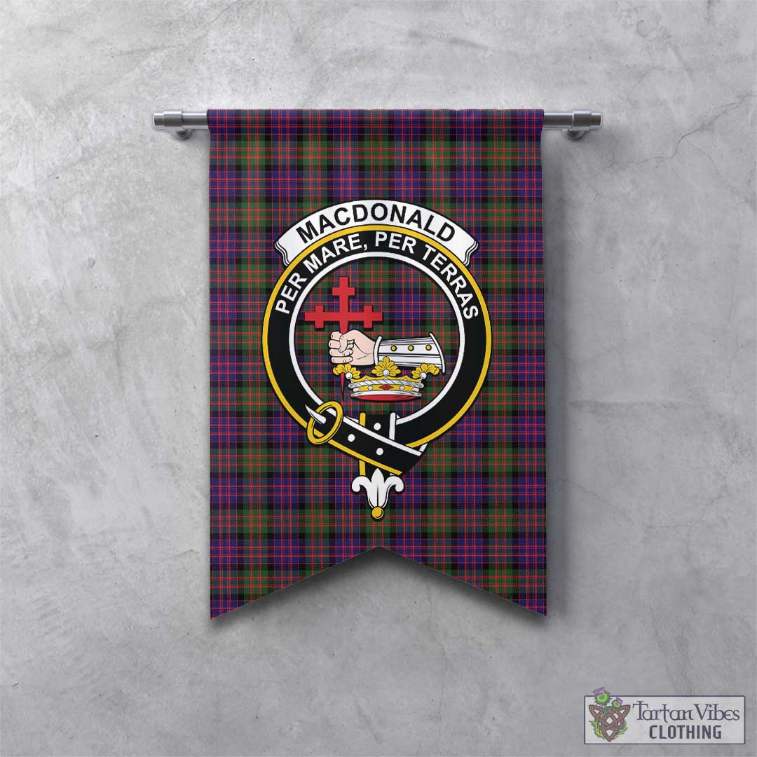 Tartan Vibes Clothing MacDonald Modern Tartan Gonfalon, Tartan Banner with Family Crest