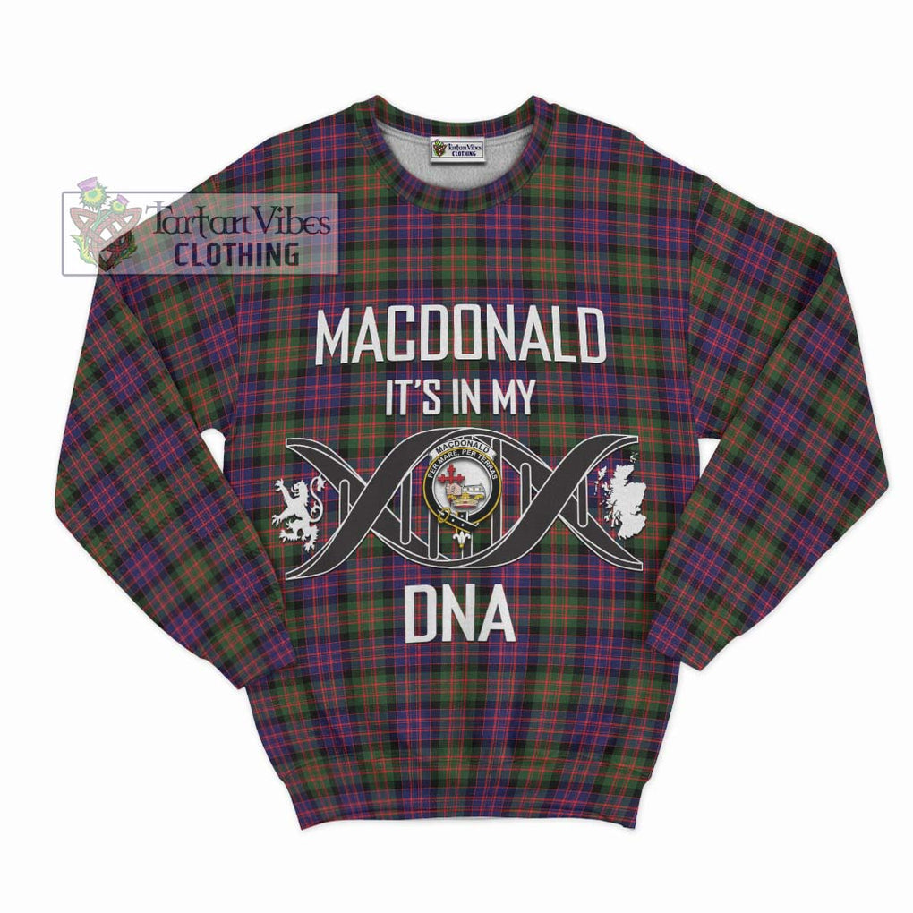 MacDonald Modern Tartan Sweatshirt with Family Crest DNA In Me Style - Tartanvibesclothing Shop