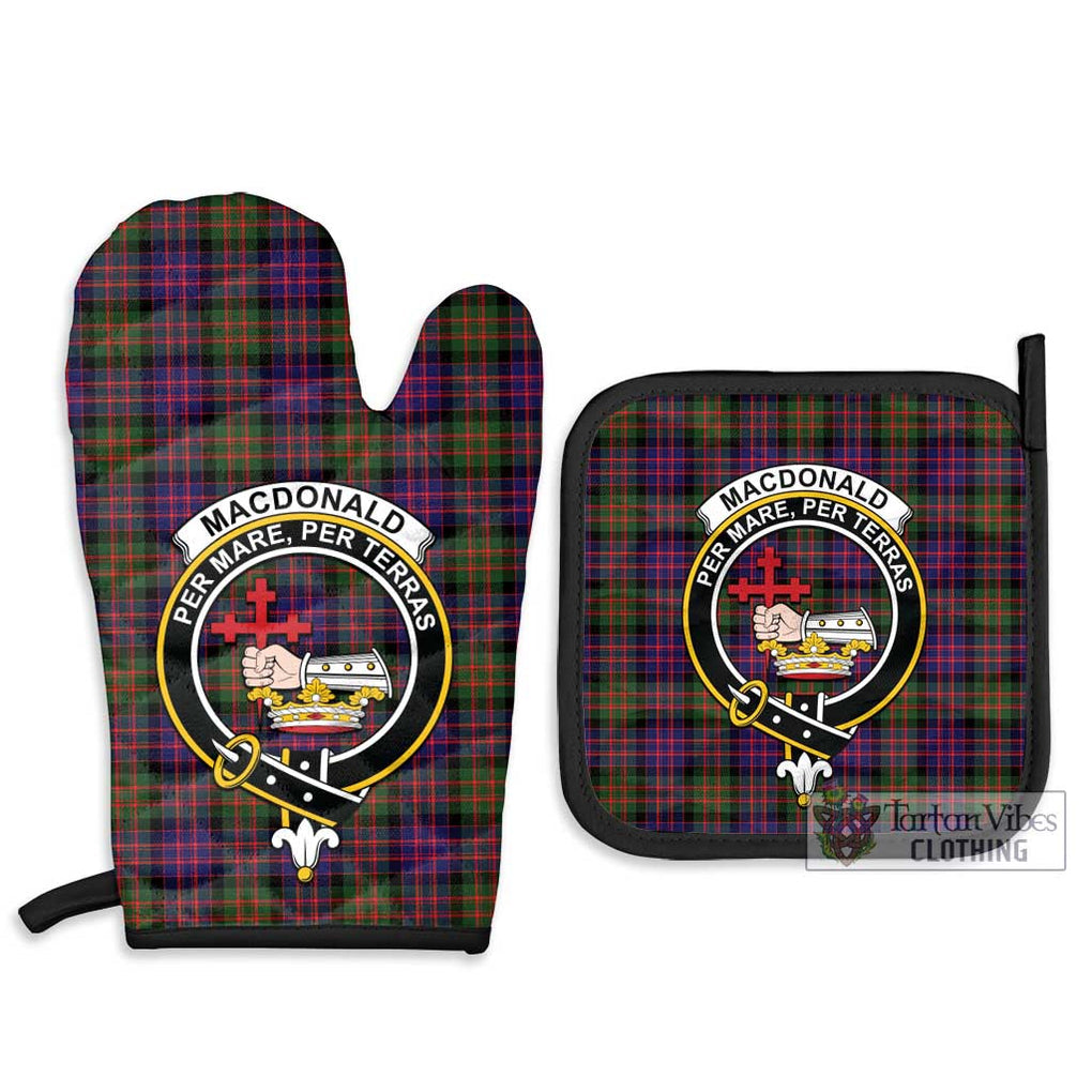 MacDonald Modern Tartan Combo Oven Mitt & Pot-Holder with Family Crest Combo 1 Oven Mitt & 2 Pot-Holder Black - Tartan Vibes Clothing