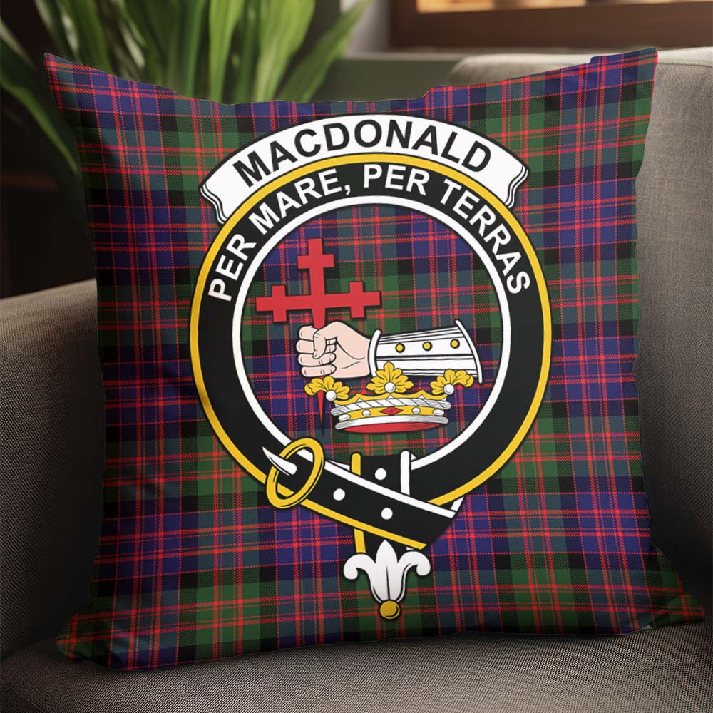 MacDonald Modern Tartan Pillow Cover with Family Crest - Tartanvibesclothing