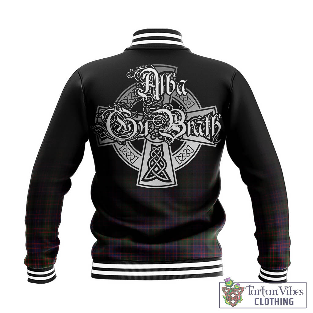 Tartan Vibes Clothing MacDonald Modern Tartan Baseball Jacket Featuring Alba Gu Brath Family Crest Celtic Inspired