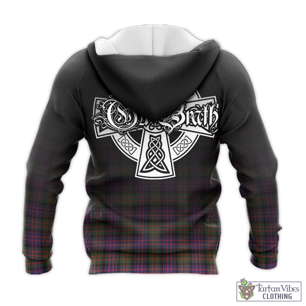 Tartan Vibes Clothing MacDonald Modern Tartan Knitted Hoodie Featuring Alba Gu Brath Family Crest Celtic Inspired