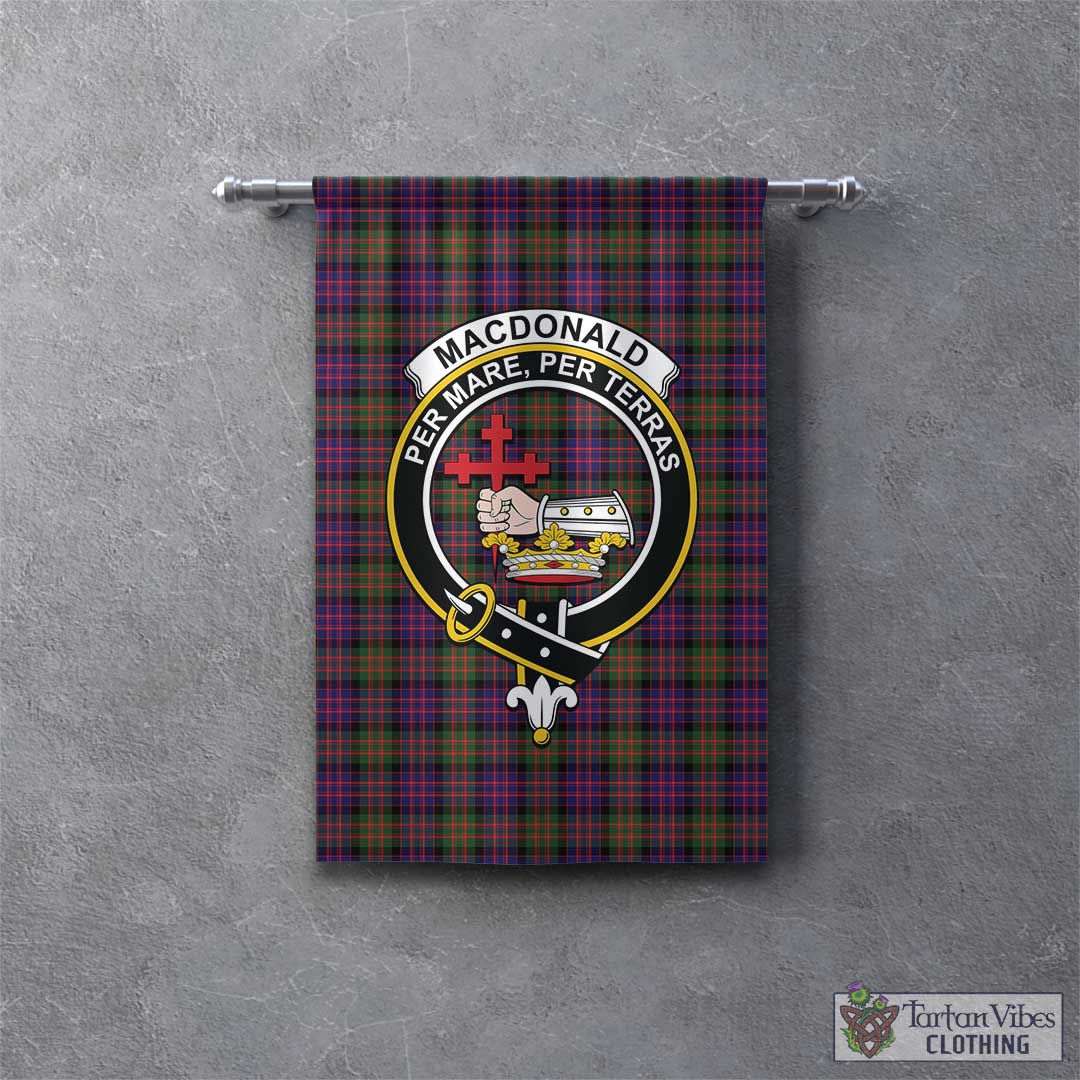 Tartan Vibes Clothing MacDonald Modern Tartan Gonfalon, Tartan Banner with Family Crest