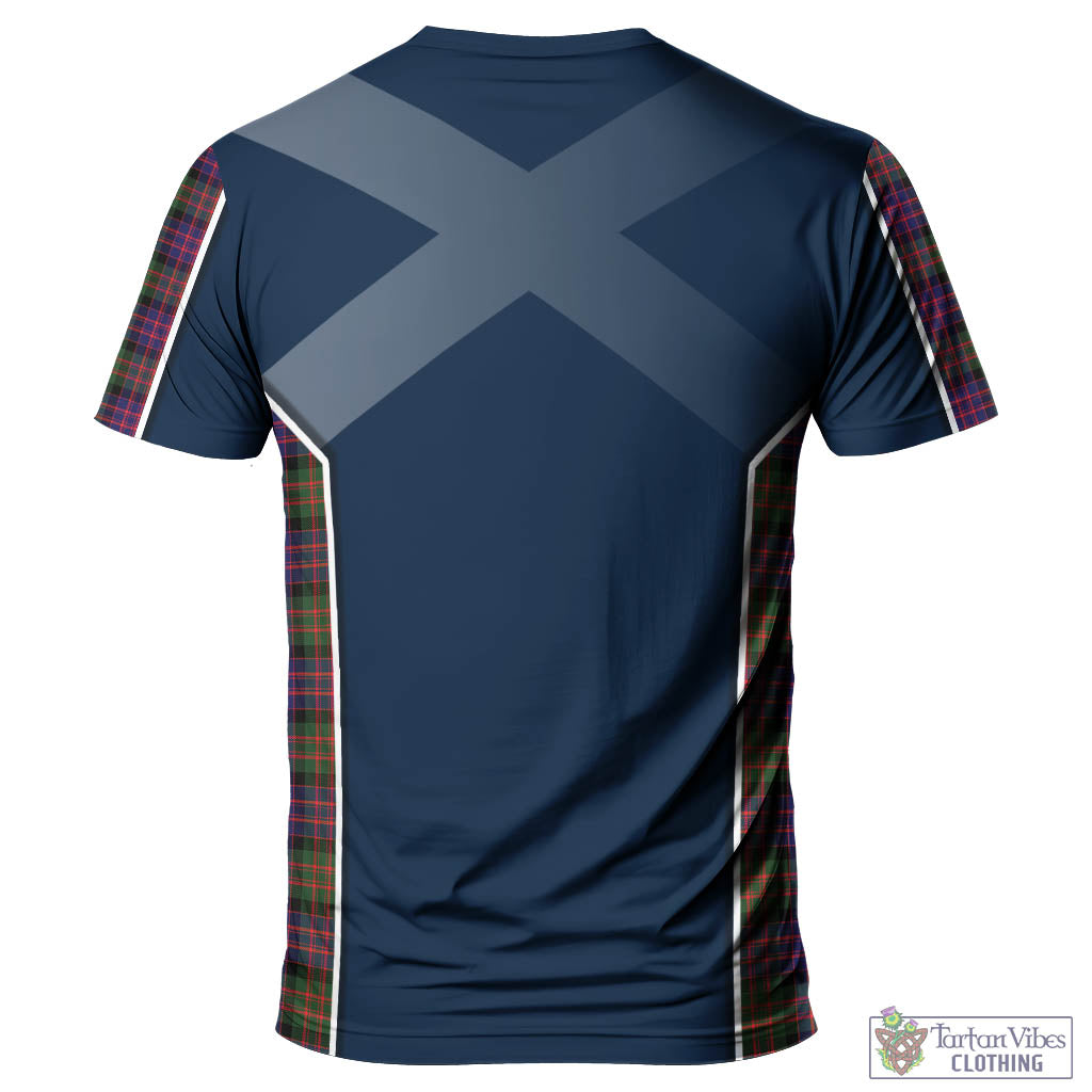 Tartan Vibes Clothing MacDonald Modern Tartan T-Shirt with Family Crest and Scottish Thistle Vibes Sport Style