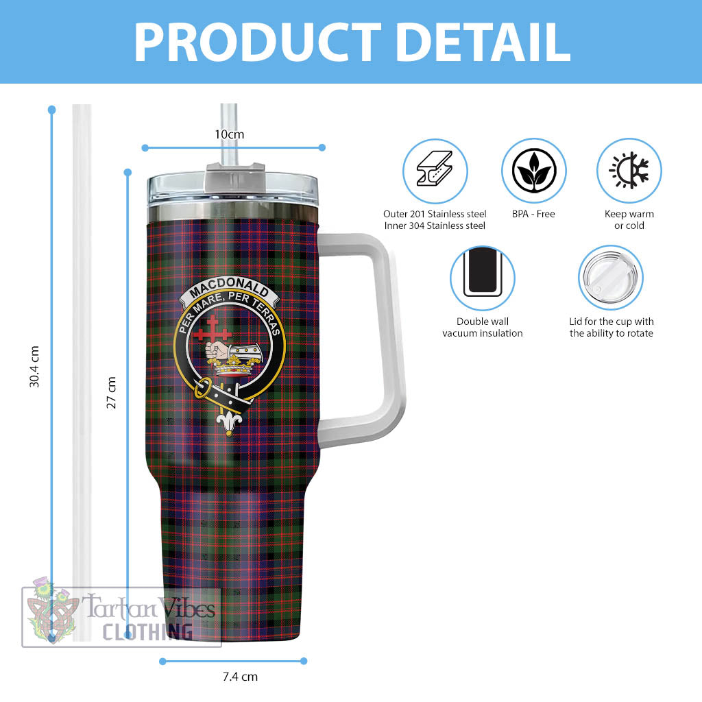 Tartan Vibes Clothing MacDonald Modern Tartan and Family Crest Tumbler with Handle