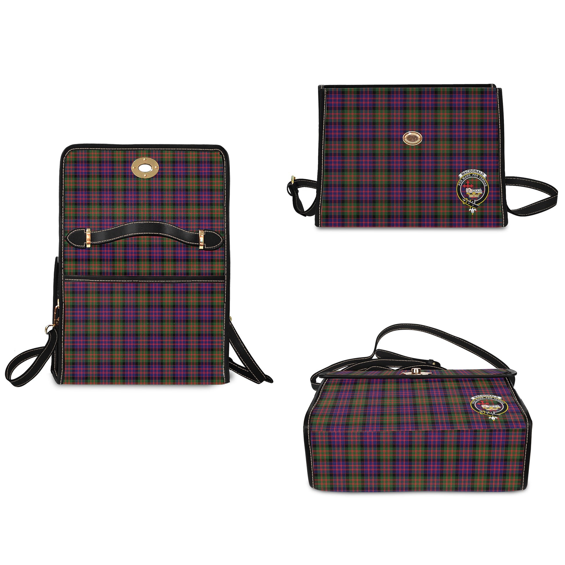 macdonald-modern-tartan-leather-strap-waterproof-canvas-bag-with-family-crest