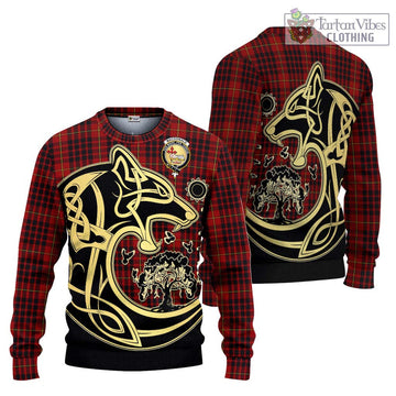 MacDonald of Ardnamurchan Tartan Ugly Sweater with Family Crest Celtic Wolf Style