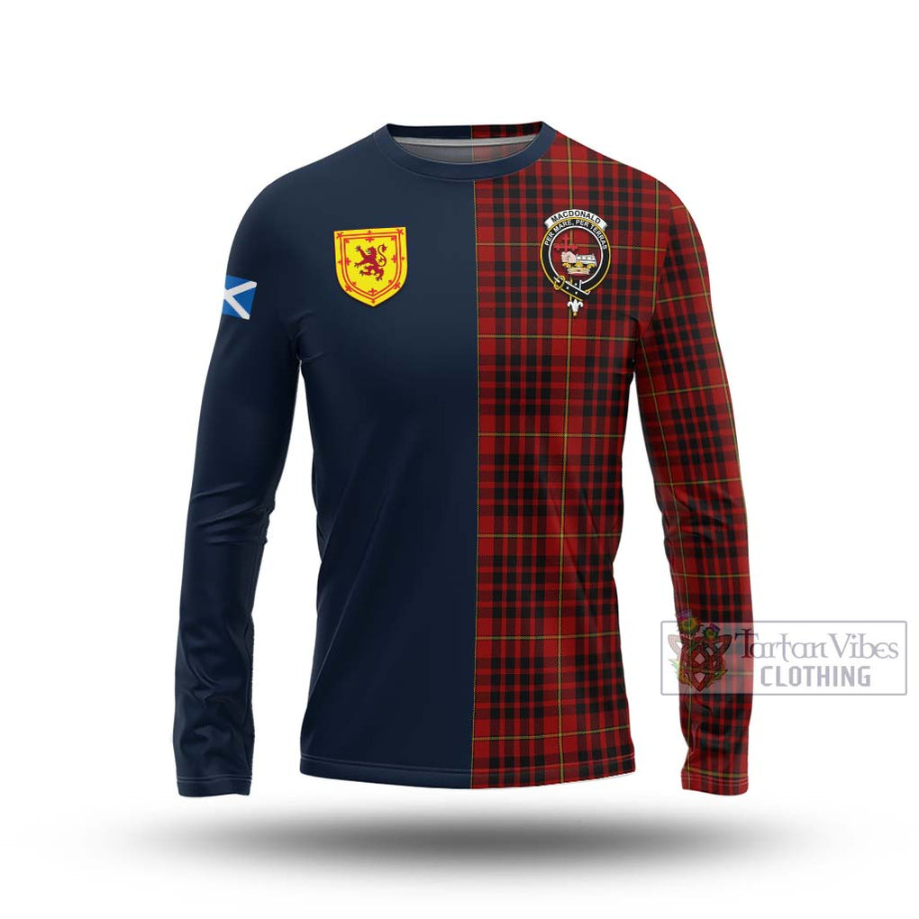 Tartan Vibes Clothing MacDonald of Ardnamurchan Tartan Long Sleeve T-Shirt with Scottish Lion Royal Arm Half Style