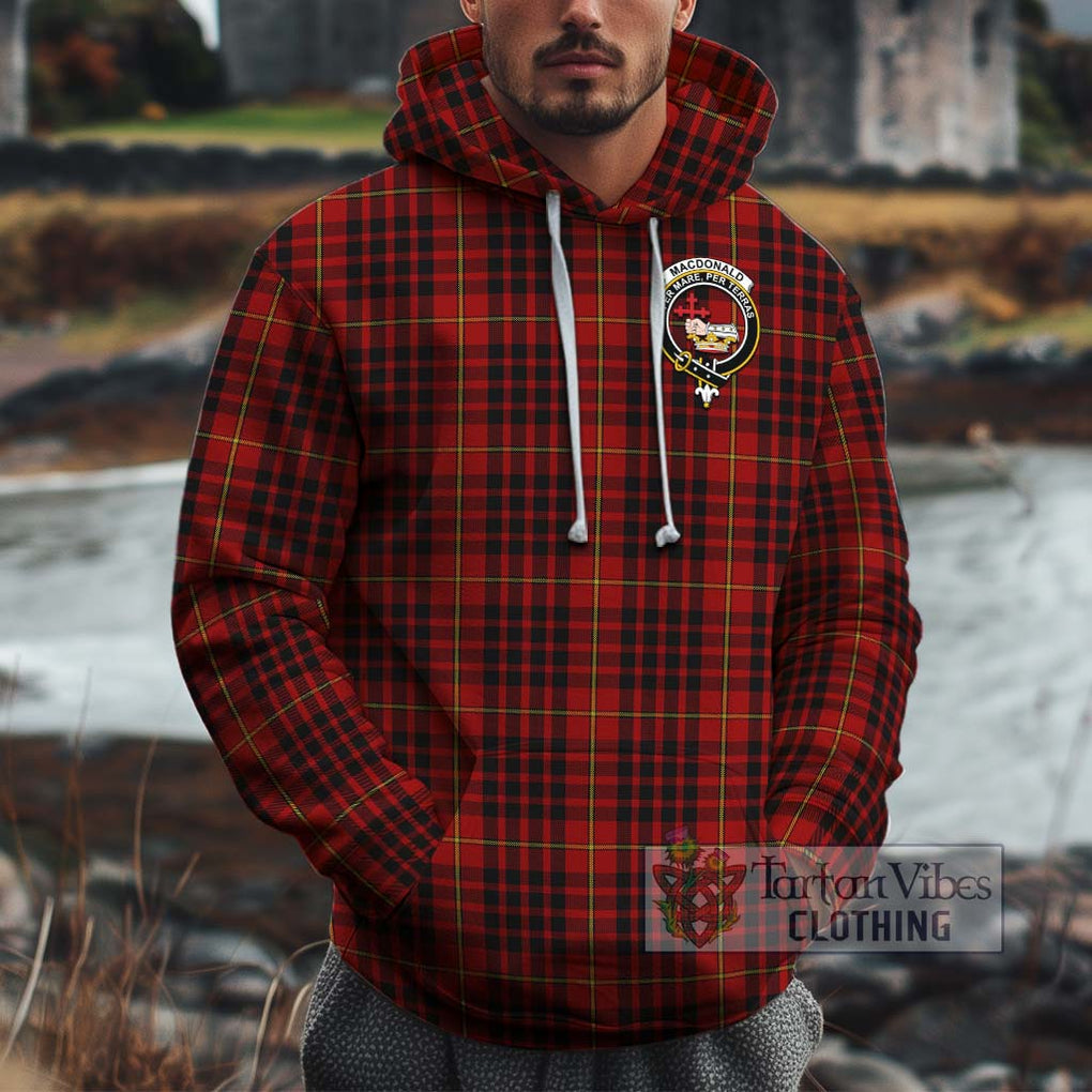 MacDonald of Ardnamurchan Tartan Cotton Hoodie with Family Crest Pullover Hoodie XS - Tartan Vibes Clothing