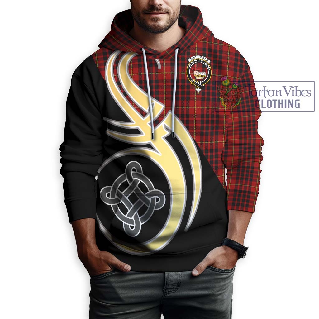 MacDonald of Ardnamurchan Tartan Hoodie with Family Crest and Celtic Symbol Style Zip Hoodie - Tartan Vibes Clothing