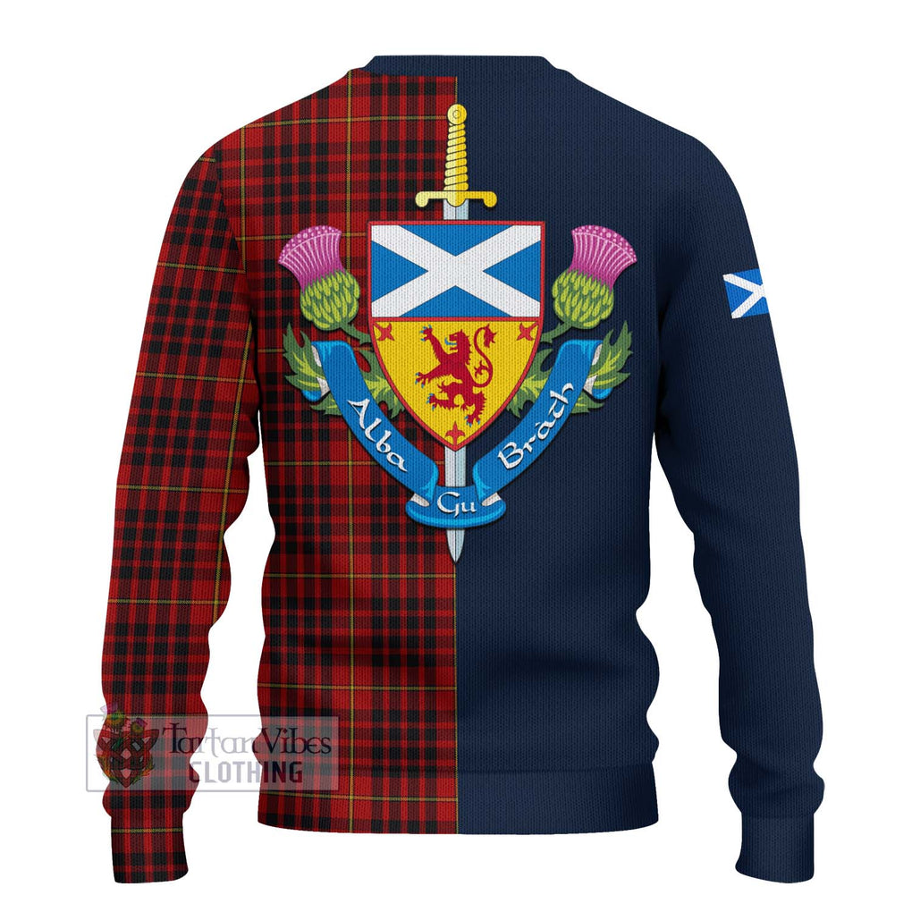 Tartan Vibes Clothing MacDonald of Ardnamurchan Tartan Knitted Sweater with Scottish Lion Royal Arm Half Style