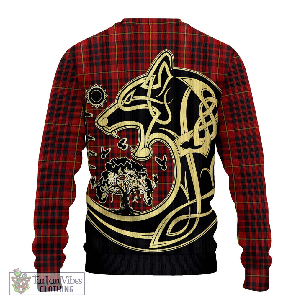 MacDonald of Ardnamurchan Tartan Knitted Sweater with Family Crest Celtic Wolf Style - Tartan Vibes Clothing