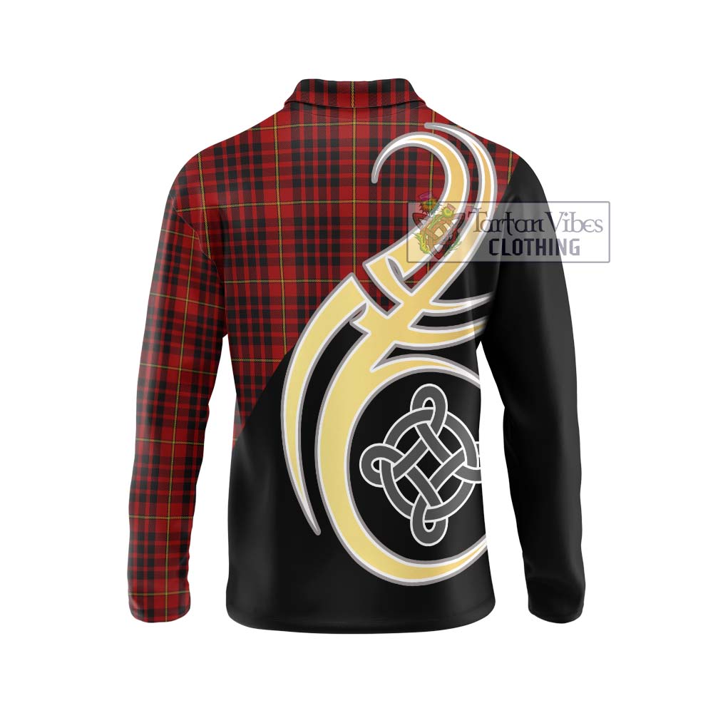 MacDonald of Ardnamurchan Tartan Long Sleeve Polo Shirt with Family Crest and Celtic Symbol Style - Tartan Vibes Clothing