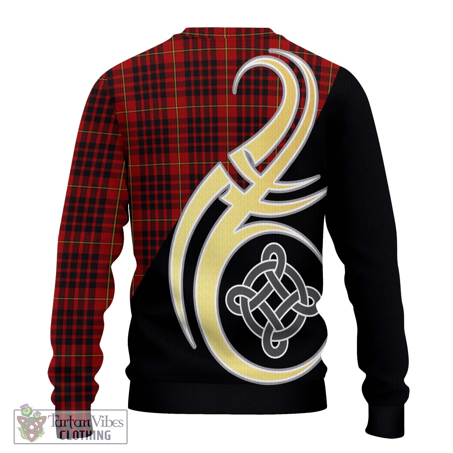 MacDonald of Ardnamurchan Tartan Knitted Sweater with Family Crest and Celtic Symbol Style - Tartan Vibes Clothing