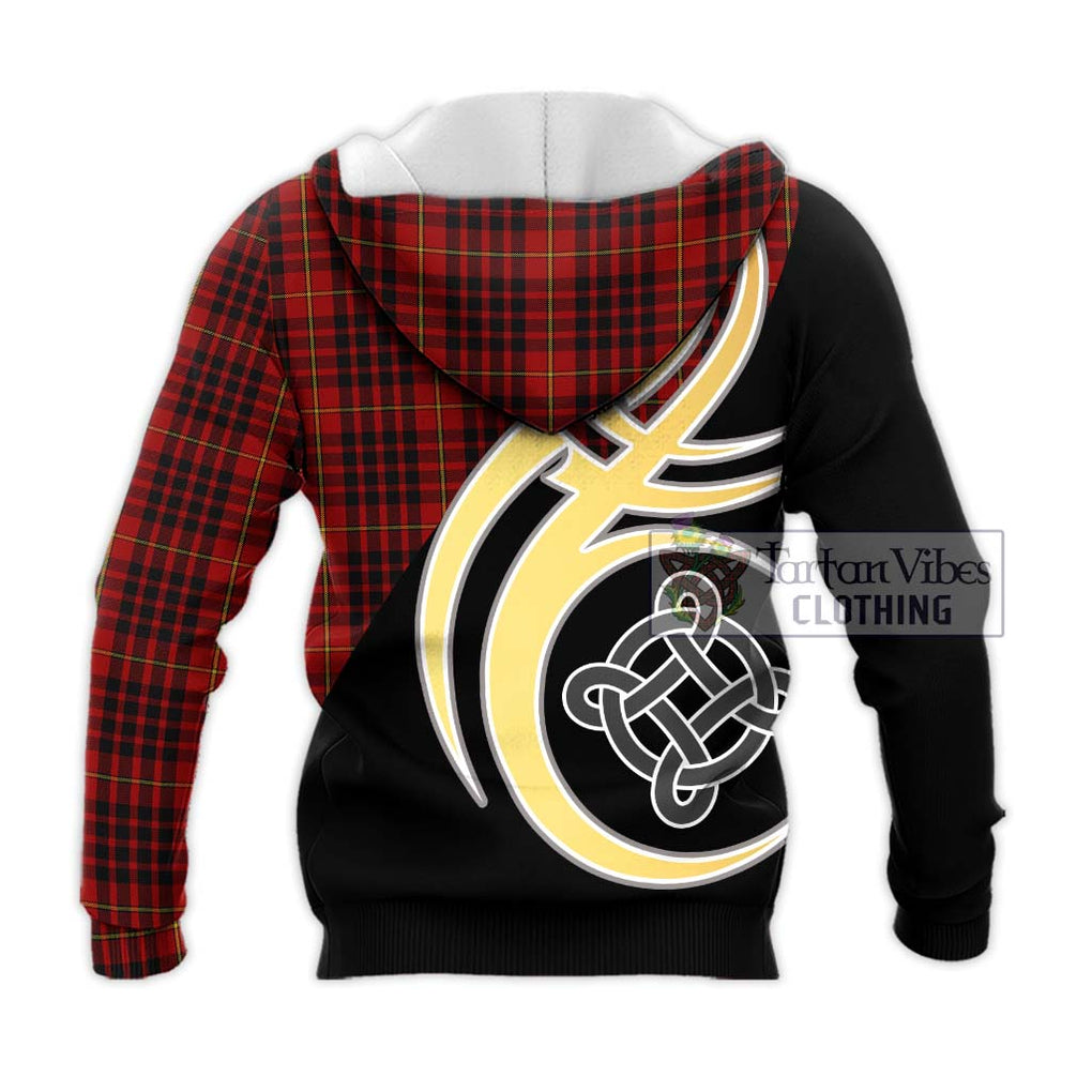 MacDonald of Ardnamurchan Tartan Knitted Hoodie with Family Crest and Celtic Symbol Style - Tartan Vibes Clothing