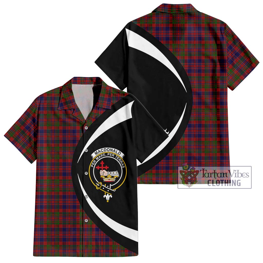 MacDonald of Boisdale Tartan Short Sleeve Button Up with Family Crest Circle Style Kid - Tartan Vibes Clothing