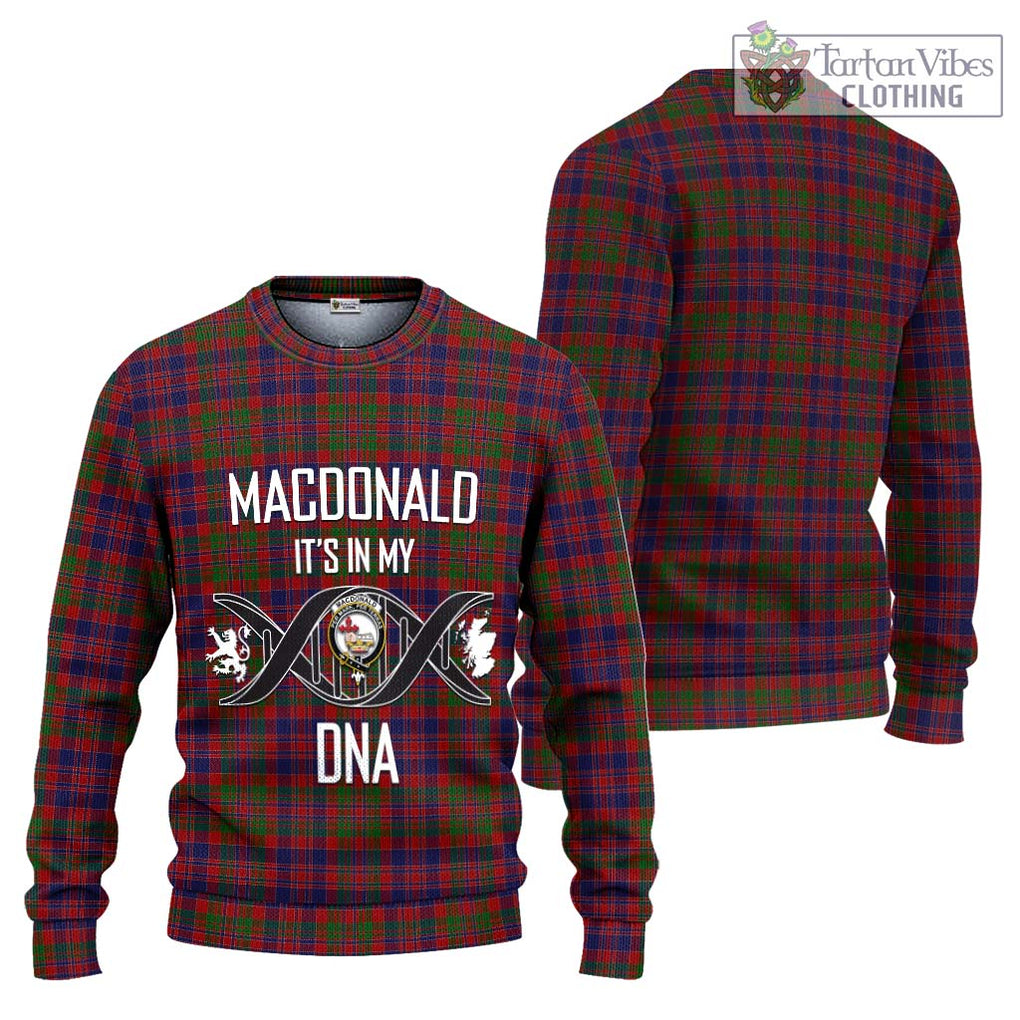 MacDonald of Boisdale Tartan Knitted Sweater with Family Crest DNA In Me Style Unisex - Tartanvibesclothing Shop