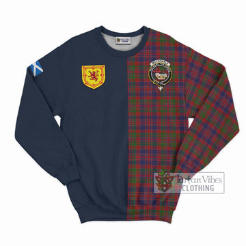 MacDonald of Boisdale Tartan Sweatshirt Alba with Scottish Lion Royal Arm Half Style