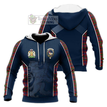 MacDonald of Boisdale Tartan Knitted Hoodie with Family Crest and Lion Rampant Vibes Sport Style