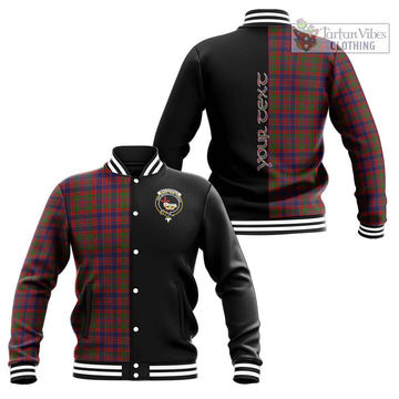 MacDonald of Boisdale Tartan Baseball Jacket with Family Crest and Half Of Me Style