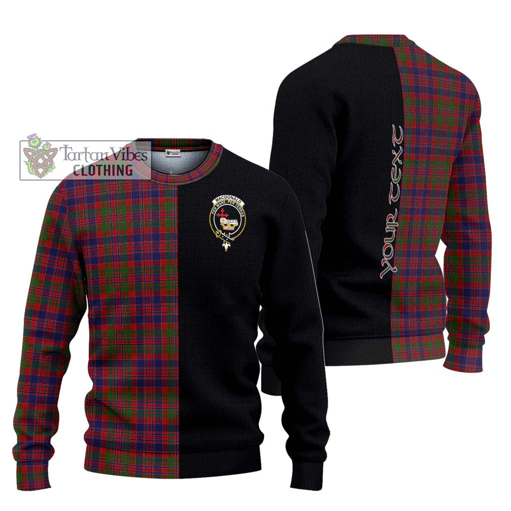 MacDonald of Boisdale Tartan Knitted Sweater with Family Crest and Half Of Me Style Unisex - Tartanvibesclothing Shop