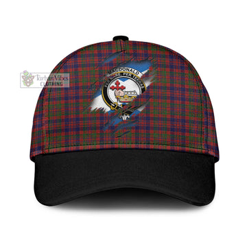 MacDonald of Boisdale Tartan Classic Cap with Family Crest In Me Style