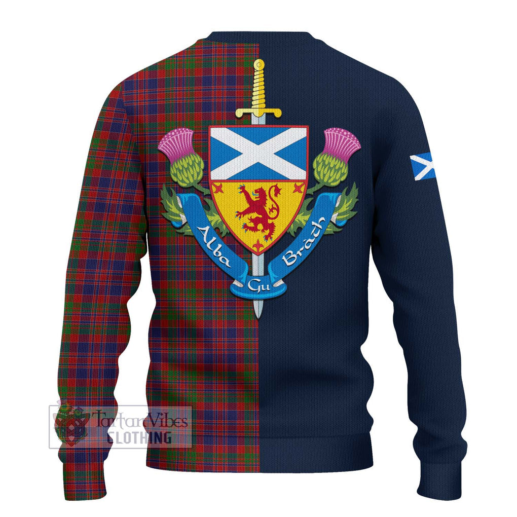 Tartan Vibes Clothing MacDonald of Boisdale Tartan Knitted Sweater with Scottish Lion Royal Arm Half Style