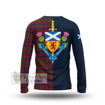 MacDonald of Boisdale Tartan Long Sleeve T-Shirt Alba with Scottish Lion Royal Arm Half Style