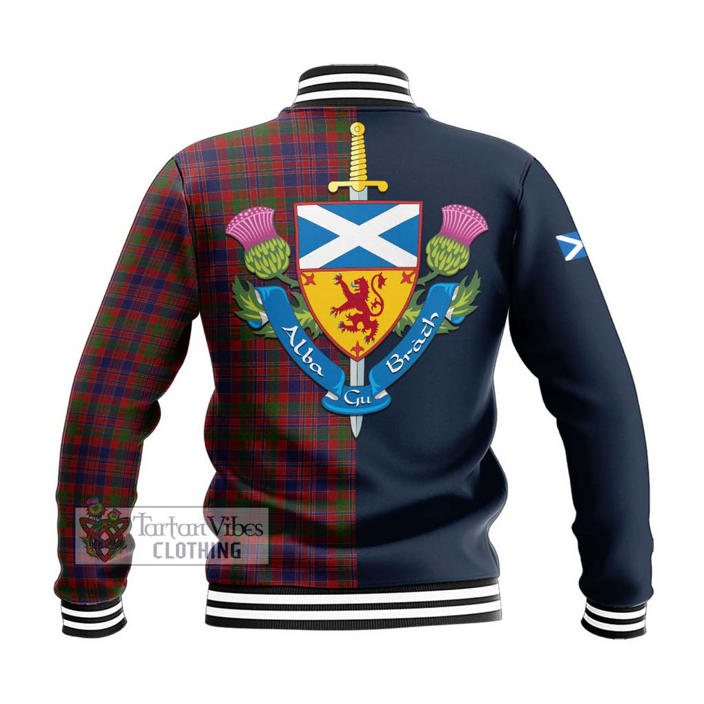 Tartan Vibes Clothing MacDonald of Boisdale Tartan Baseball Jacket with Scottish Lion Royal Arm Half Style