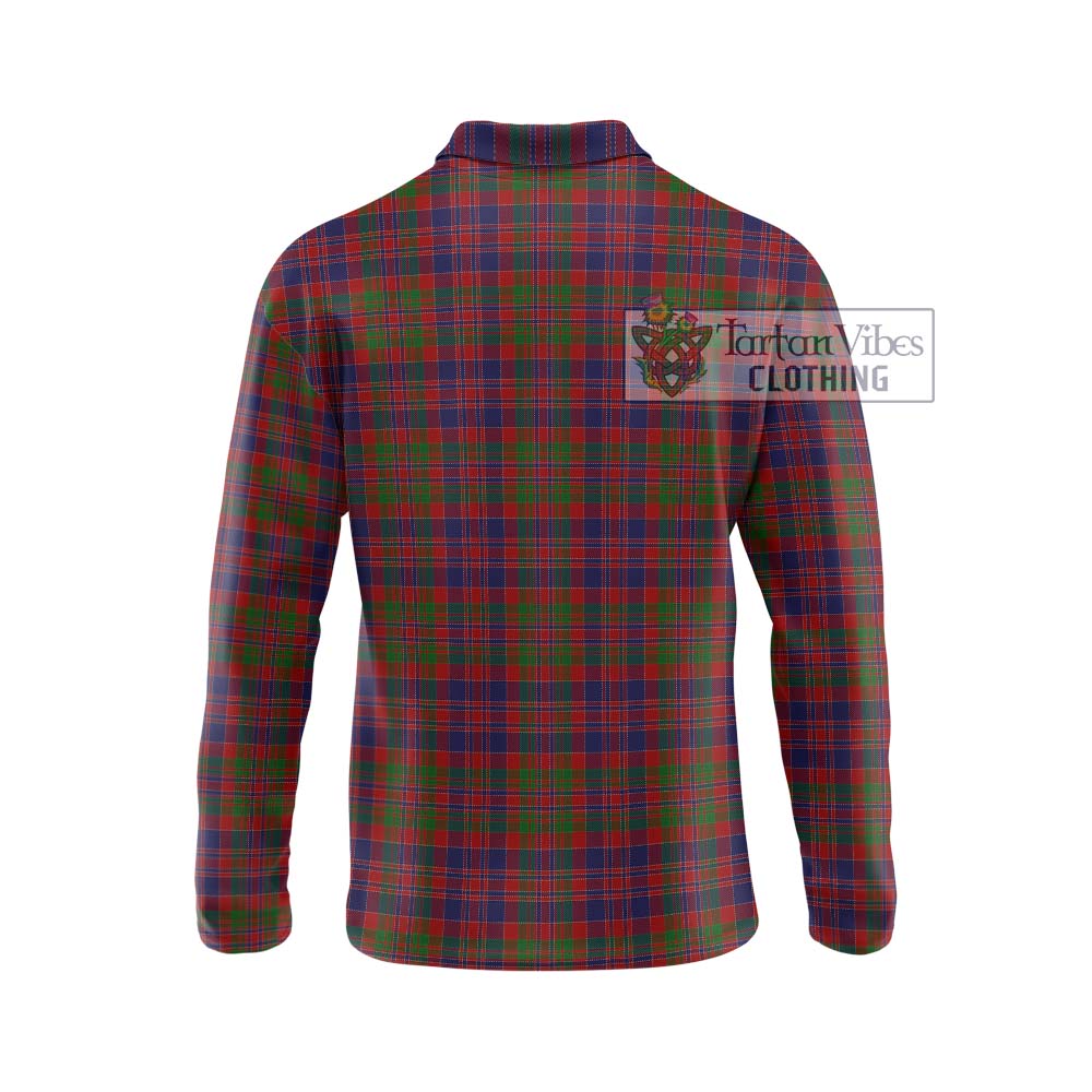 MacDonald of Boisdale Tartan Long Sleeve Polo Shirt with Family Crest DNA In Me Style - Tartanvibesclothing Shop