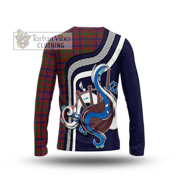 MacDonald of Boisdale Tartan Long Sleeve T-Shirt with Epic Bagpipe Style