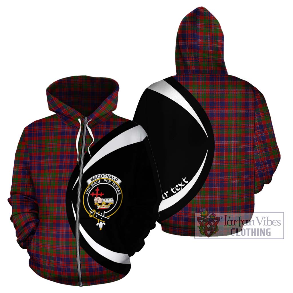 Tartan Vibes Clothing MacDonald of Boisdale Tartan Hoodie with Family Crest Circle Style