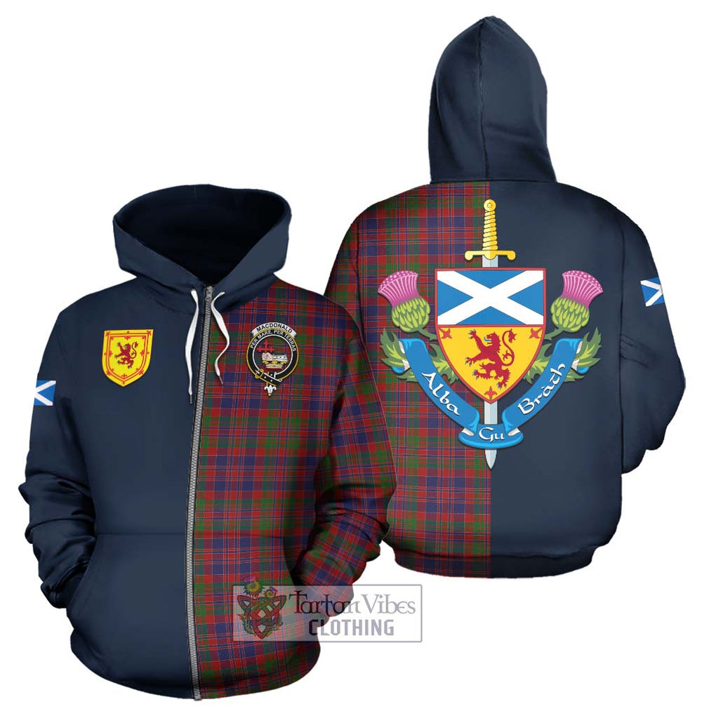 Tartan Vibes Clothing MacDonald of Boisdale Tartan Hoodie with Scottish Lion Royal Arm Half Style