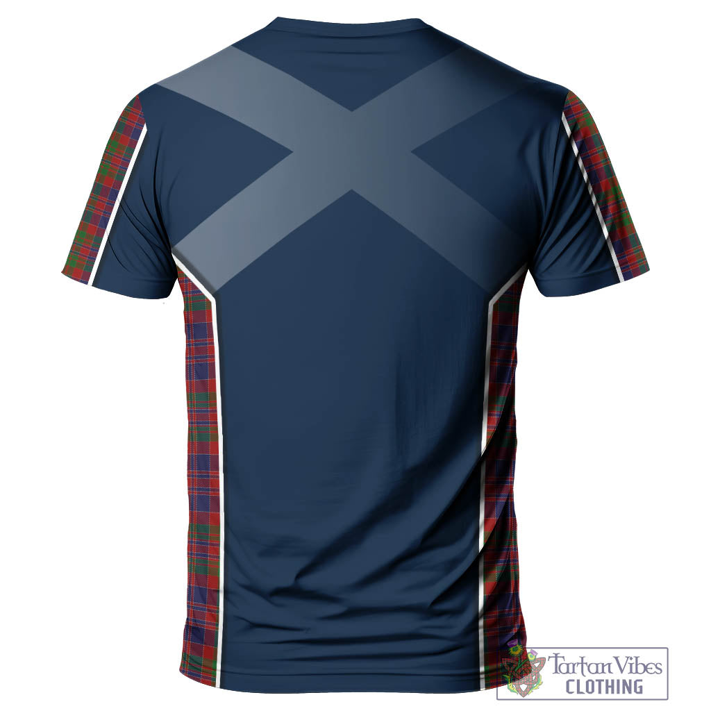 Tartan Vibes Clothing MacDonald of Boisdale Tartan T-Shirt with Family Crest and Scottish Thistle Vibes Sport Style